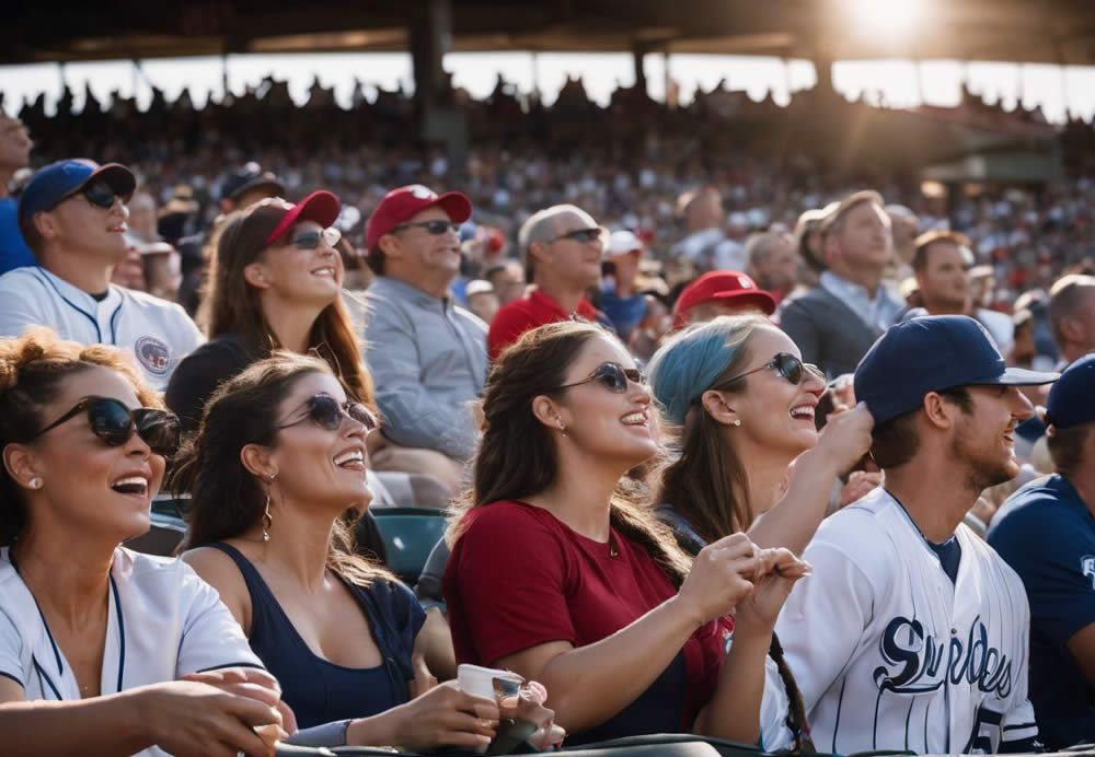 A group of people sitting in a stadium