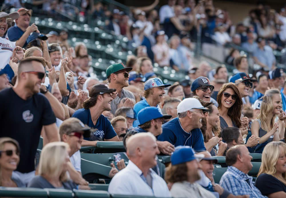 A group of people in a stadium